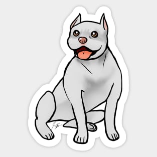 Dog - American Pitbull Terrier - White Cropped Sticker